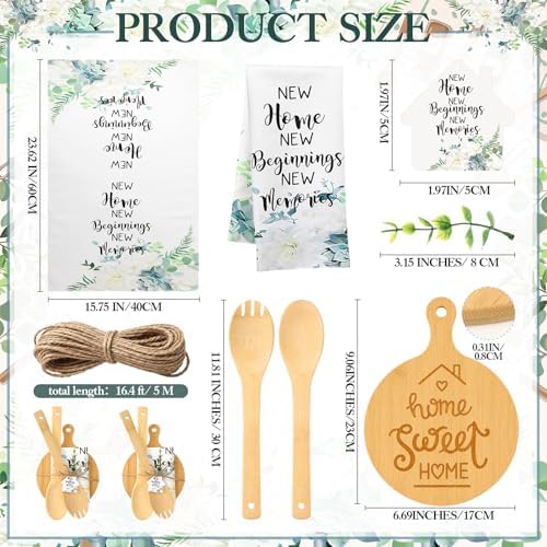 Geelin 31 Pcs Housewarming Gift Set, Round Cutting Board Towels - Image 2