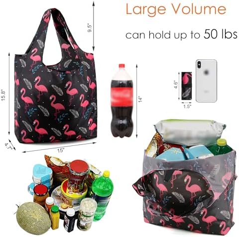 BeeGreen Animal Reusable Grocery Bags Bulk 12 Packs X-Large50LBS, Reusable Shopping Bags Foldable for Groceries, Vegetables, Fruits Watertight Bulk Tote Bags Washable For Women Men - Image 2