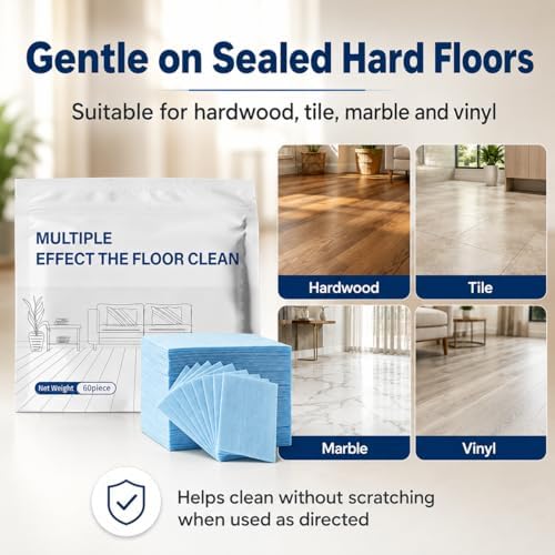 Floor Cleaning Tablets, 100 PCS Concentrated Dissolvable Multi-Effect Floor Cleaner Sheets, Portable Mopping Solution for Tile, Hardwood, Laminate & Marble Multi-Surface Cleaning (Blue) - Image 4