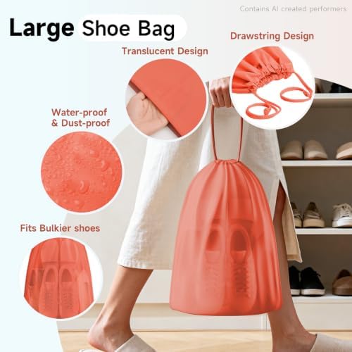 OlarHike Packing Cubes for Travel,Gifts for Women Mom,Anti-Tearing Suitcase Organizer for Luggage with Shoe & Hanging Toiletry Bag,Vacation Essentials & Accessories for Cruise Ship,9 Set,Orange - Image 7