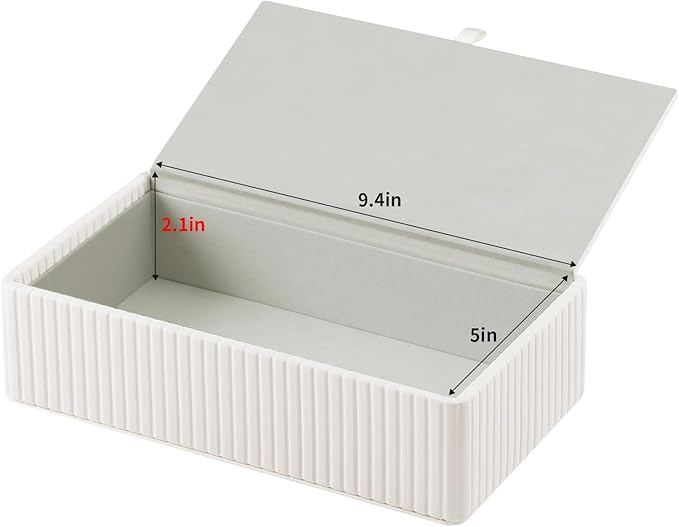 PU Leather Short Tissue Box Cover Rectangle, Small Tissue Box Holder with Magnetic Closure, Decorative Rectangular Tissue Holder for Bathroom Car Office (Ivory)