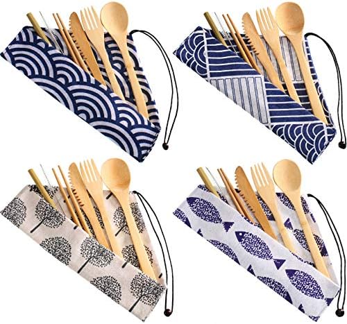 Boao 4 Sets Bamboo Utensils Wooden Utensils Set, Chic Style by Boao