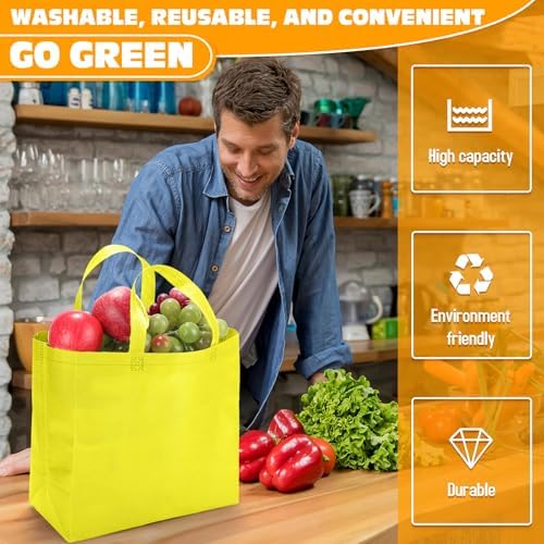 Windyun Reusable Grocery Bags Non Woven with Handles - Image 5