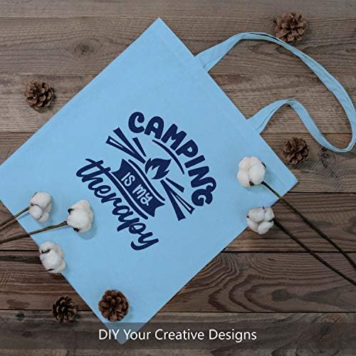TOPDesign 12-Pack Economical 16"x15" Baby Blue Cotton Tote Bag, Lightweight Medium Reusable Grocery Shopping Cloth Bags, Suitable for DIY, Advertising, Promotion, Gift, Activity - Image 3