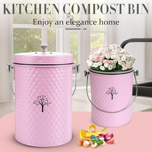 AOSION Countertop Compost Bin, Odor-Free Food Waste Container with 50 Bags - Image 2