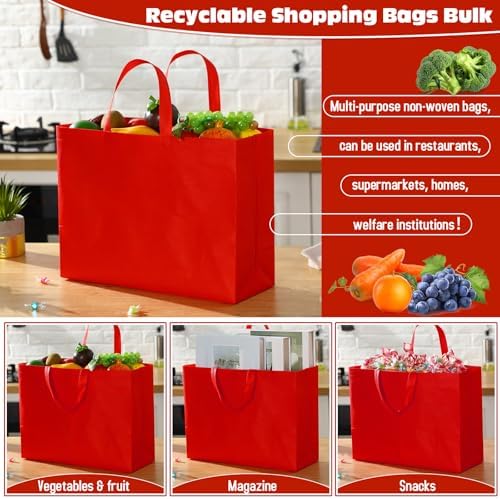 Windyun Reusable Grocery Bags Large Non Woven Shopping Bags with Handles Foldable Portable Tote, 16x6x12 Inch - Image 6