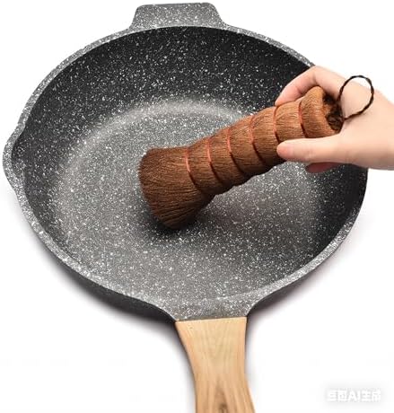 1 Pack Palm Dish Brush, Natural Palm Fiber Scrub Brush for Washing Dishes, Pots & Pans - Soft, Dense Bristles Non-Scratch, Hanging Loop for Easy Storage, Ideal for Kitchen Cleaning - Image 2