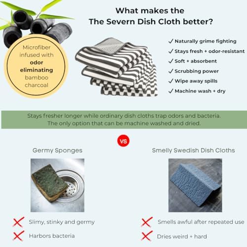 Dish Cloths for Washing Dishes 4pk - Odor-Resistant & Non-Scratch Scrubber - Image 2