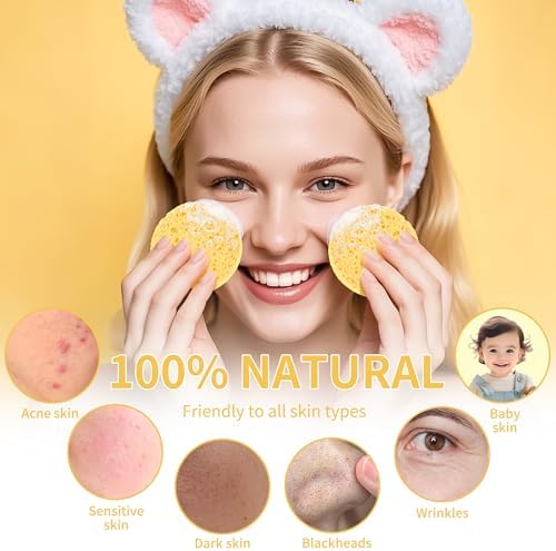 100-Count Compressed Facial Sponges, Yellow - Image 5