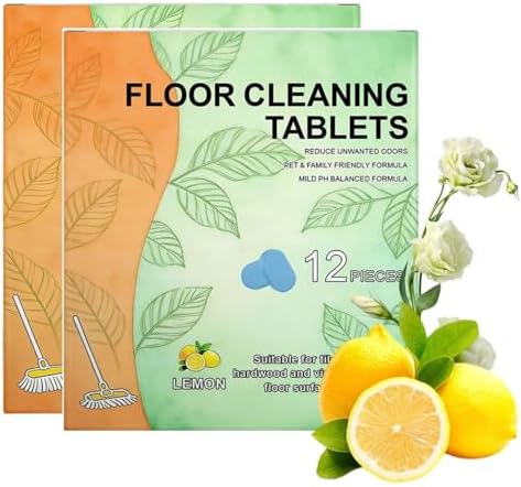 24Pcs Floor Cleaning Tablets, Multi-Surface Hard Floor Cleaner for Tile Vinyl Laminate & Stone – Compatible with Robot Mops & Wet Dry Vacuums, Eco-Friendly Plant-Based Formula pet friendly by Unknown