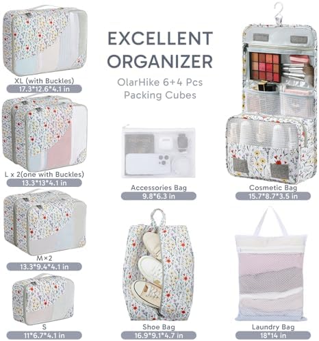 OlarHike 10 Set Packing Cubes for Travel,Gifts for Women Mom,Anti-Tearing Suitcase Organizer,with Over 1000 pcs Mesh Holes,Vacation Essentials & Accessories for Cruise Ship - Image 2