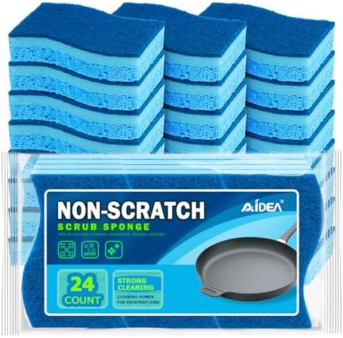 AIDEA Sponges Kitchen-24Count, Non-Scratch Scrub Sponge, Sponge for Dishes by AIDEAHOME