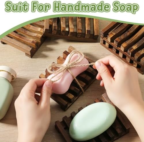 30 PCS Wooden Shower Soap Dish Bulk, Wood Soaps Dish for Shower - Image 6