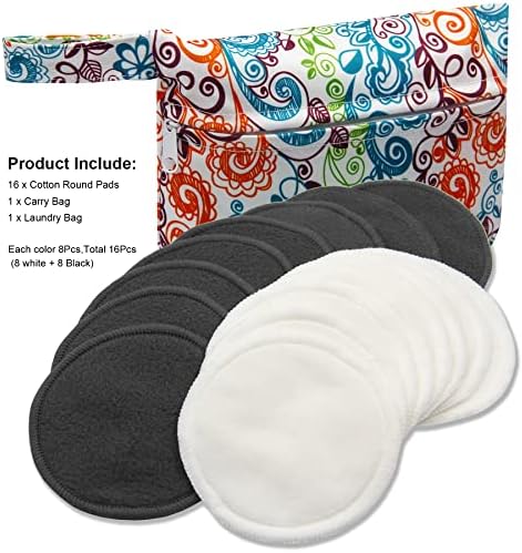 Pinowu Reusable Makeup Remover Pads (16pcs Pads + Carry Bag + Wash Bag), Washable Eco-Friendly Cotton Rounds Face Wipe for All Skin Types - Image 6
