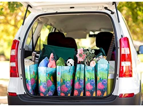 NymphFable Floral Garden Shopping Bags, 6 Pack Reusable Grocery Bag 50LBS - Image 7