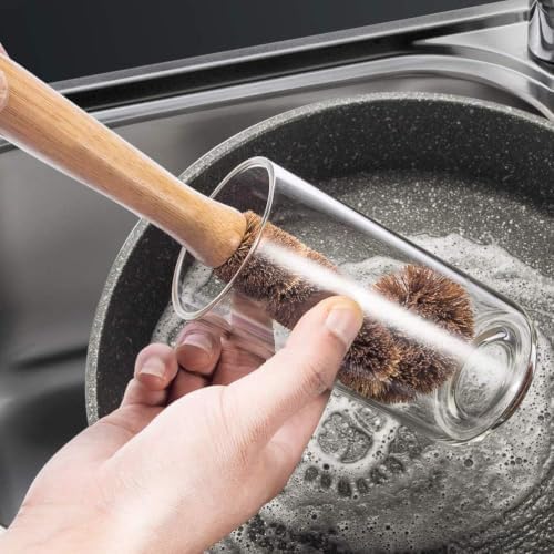 Kitchen Dish Brush Bamboo Cast Iron Pan Pot Scrubber 5 Pcs - Image 6
