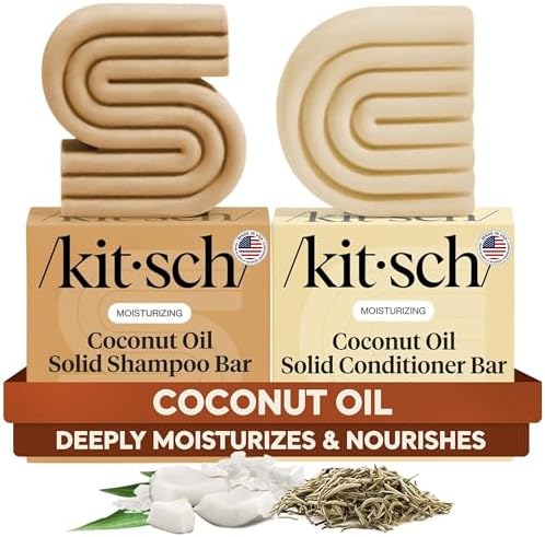Kitsch Coconut Oil Shampoo and Conditioner Set – Made in USA, 2 pcs by Kitsch