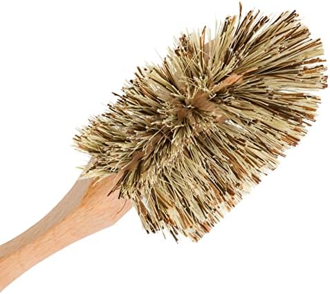 Redecker Dish Brush, Union Fiber, Curved Handle – Wrap-Around Heavy Duty Scrub Brush, Made in Germany - Image 2