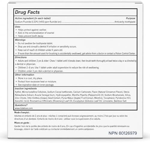 Cinnamon Fluoride Toothpaste Tablets, Reusable Tin 62 ct - Image 5