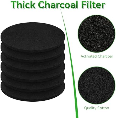6 Pack 6.7 Inch Charcoal Filter for Kitchen Compost Bin Countertop Bucket - Image 4