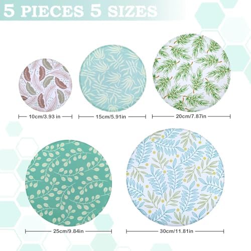 5Pcs Reusable Beeswax Elastic Bowl Covers for Bread Proofing and Food Cover - Image 2
