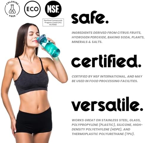 30 Cleaning Tablets – NSF Certified Safe, Eco-Friendly, Clean Stainless Steel, Tumbler, Insulated, Plastic and Reusable Water Bottles, Protein Shaker – Remove Odors and Stains, No Scrubbing - Image 5