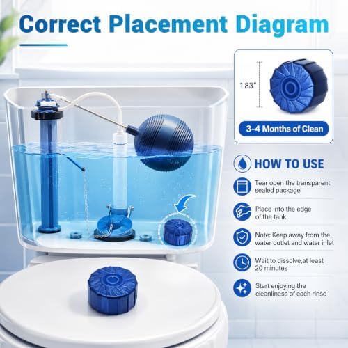 Toilet Bowl Cleaner Tablets,Auto Tank Clean,Blue 8 Pack - Image 7