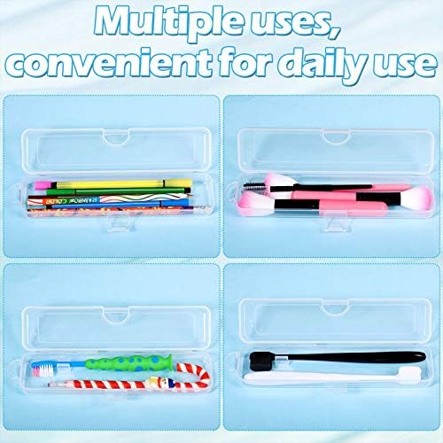 5 Pieces Portable Travel Toothbrush Case, Travel Toothbrush Holder Hard Plastic Dust Proof Container Toothpaste Box Holder, Clear - Image 4