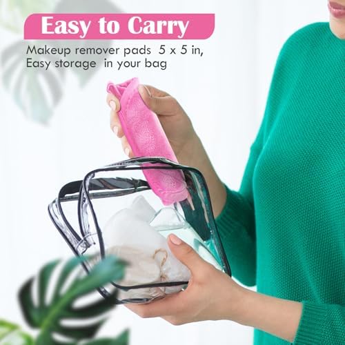 Orighty Makeup Remover Cloths, 12 Pack Makeup Eraser Cloth, 5x5 Inch Pink - Image 4