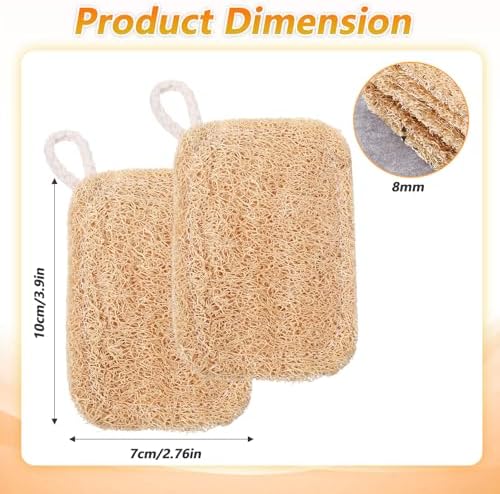 5 Pcs Real Plant-Based Natural Loofah Sponges, Kitchen Scrubber - Image 2