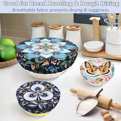 5Pcs Reusable Beeswax Elastic Bowl Covers for Bread Proofing and Food Cover - Image 5