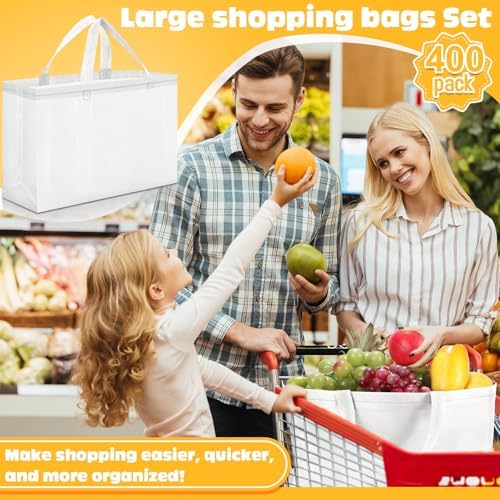 Windyun Reusable Grocery Bags Large Non Woven Shopping Bags with Handles Foldable Portable Tote, 16x6x12 Inch - Image 5