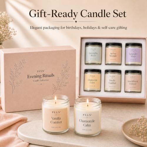 PELN Scented Candles Gift Set for Women, 6 Pack Soy Candles - Image 2