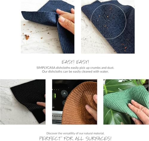 Hand‑Dyed 5‑Pack Swedish Dishcloths – Reusable, Biodegradable Cloths, Super‑Absorbent Dual‑Texture, Plastic‑Free Packaging, Made in Sweden - Image 4