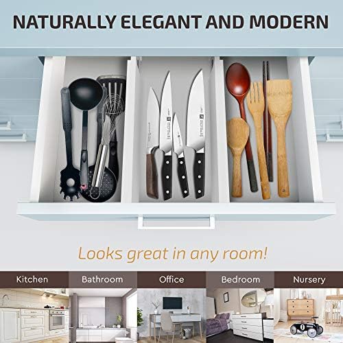 6-Pack Drawer Dividers 2.6-Inch High Dresser Organizer 16 to 22 Inch, White - Image 3