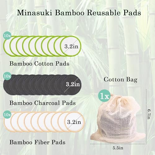 Reusable Makeup Remover Pads, 30 Packs Reusable Cotton Rounds - Image 3