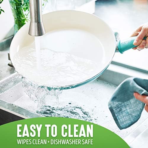 GreenLife Soft Grip Healthy Ceramic Nonstick 12 Piece Cookware Pots and Pans Set, PFAS-Free, Dishwasher Safe, Turquoise - Image 3