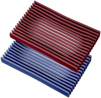Aoheuo Modern Minimalist Soap Dish (2Pack),Drainage Silicone Soap Holder,5.5 Long by 3.15 Wide,0.55 inches high,Used for Kitchen,Bathroom,and Bar Sink(Red,Blue) by Aoheuo