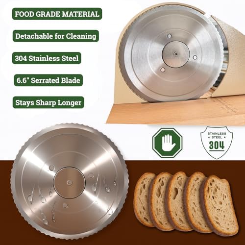 Manual Bread Slicer with Hand Crank + XL Beeswax Bread Bags & Bowl Cover Set – Adjustable Bread Cutter for Sourdough & Homemade Loaves, Uniform Slices, Eco-Friendly Storage - Image 7