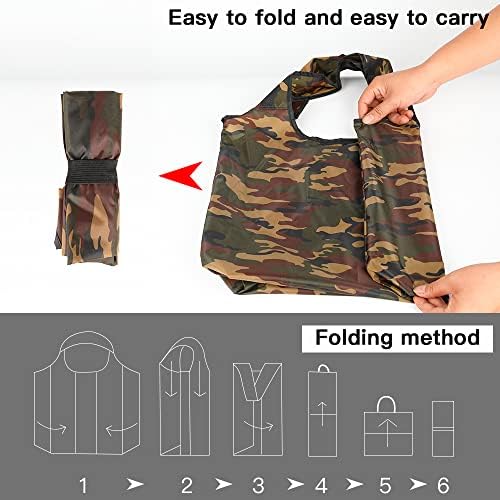Aricsen 15x4.5x15 Inch Camo Reusable Shopping Bags with Handles, 20 Pack - Image 4