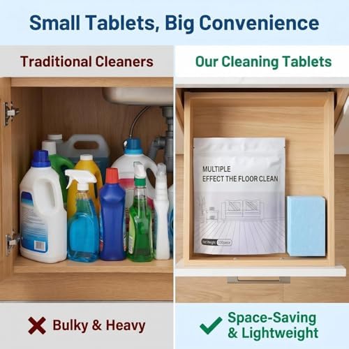 2026 Multi-Effect Floor Clean Tablets, 100 Piece Floor Cleaning Tablets Multi-surface Cleaner, All Purpose Floor Cleaning Solution Tablets for Hardwood, Tile, Vinyl Floors, Laminate (Yellow, 100PCS) - Image 4