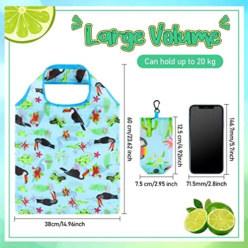 Shappy 34 Pcs Reusable Floral Grocery Bags Foldable Nylon Tote Bags Washable Shopping Bags Extra Large Cute Flower Reusable Bags with Attached Pouch for Women Grocery Shopping Supplies - Image 4