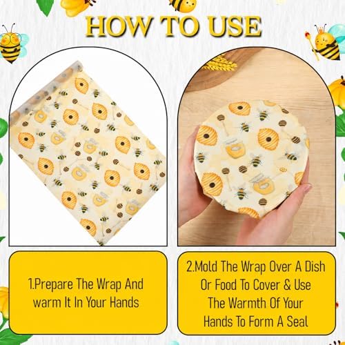 Washable Bees Wax Wraps Reusable Bee Wax Paper Organic Bee's Wrap - Image 4