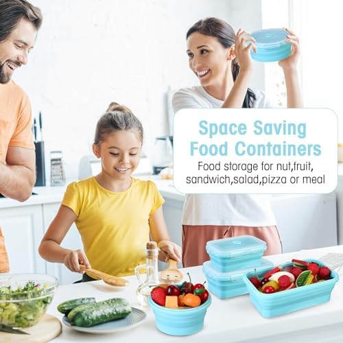 Yaomiao 16 Pack Collapsible Food Storage Container with Lid,Blue - Image 6