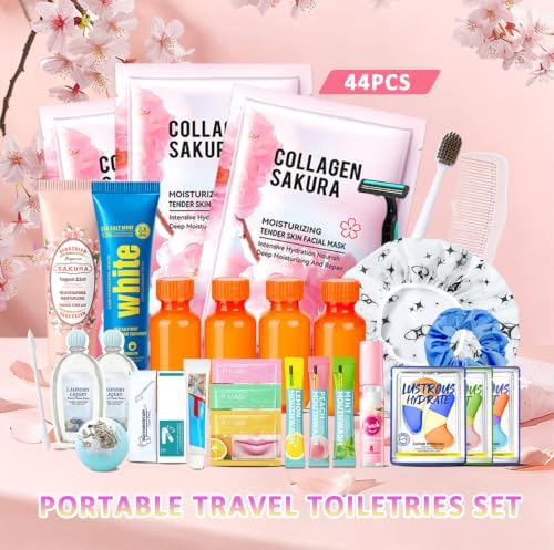 44PCS Travel Kit,Travel Set for Bath and Body,Hydrating,Moisturizing Airplane Trip Toiletry Bag for Smooth Skin,Travel,Vacations,and Everyday Essentials - Image 2