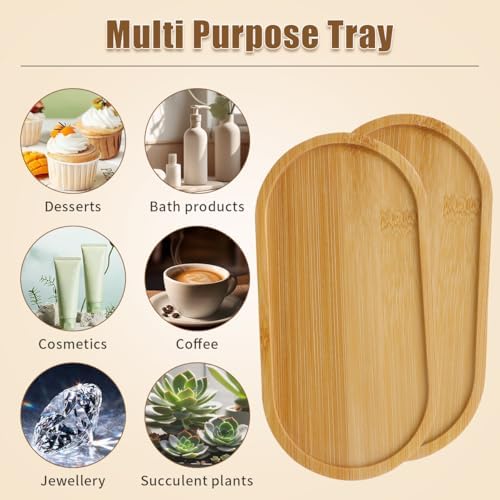 6Pcs Bamboo Tray for Bathroom, Small Wooden Trays Decorative for Candle - Image 6