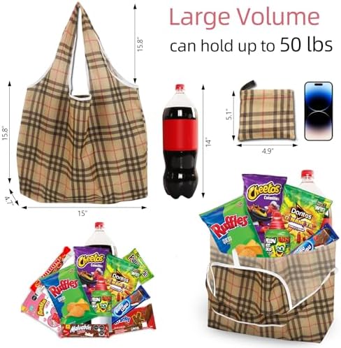 Foldable Reusable Shopping Bags,6 Pack Heavy Duty Tote for Grocery - Image 4