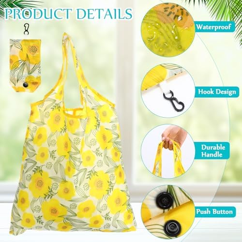 Paterr 46 Pcs Foldable Reusable Grocery Bags Bulk Machine Washable Waterproof Shopping Bags Packable Grocery Tote Pouches - Image 5