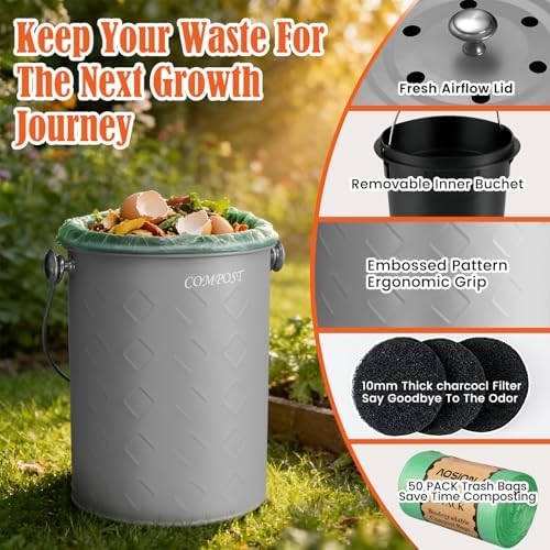 AOSION Countertop Compost Bin Kitchen,Odorless Indoor Compost Bin with Lid - Image 6