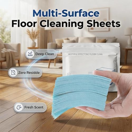 120 Pack Multi-surface Floor Cleaning Tablets, Water Soluble Floor Cleaner Sheets for Mopping Hardwood, Floors, Wall Tiles, Glass, Just Drop In Water, No Measuring (Purple-120) - Image 2